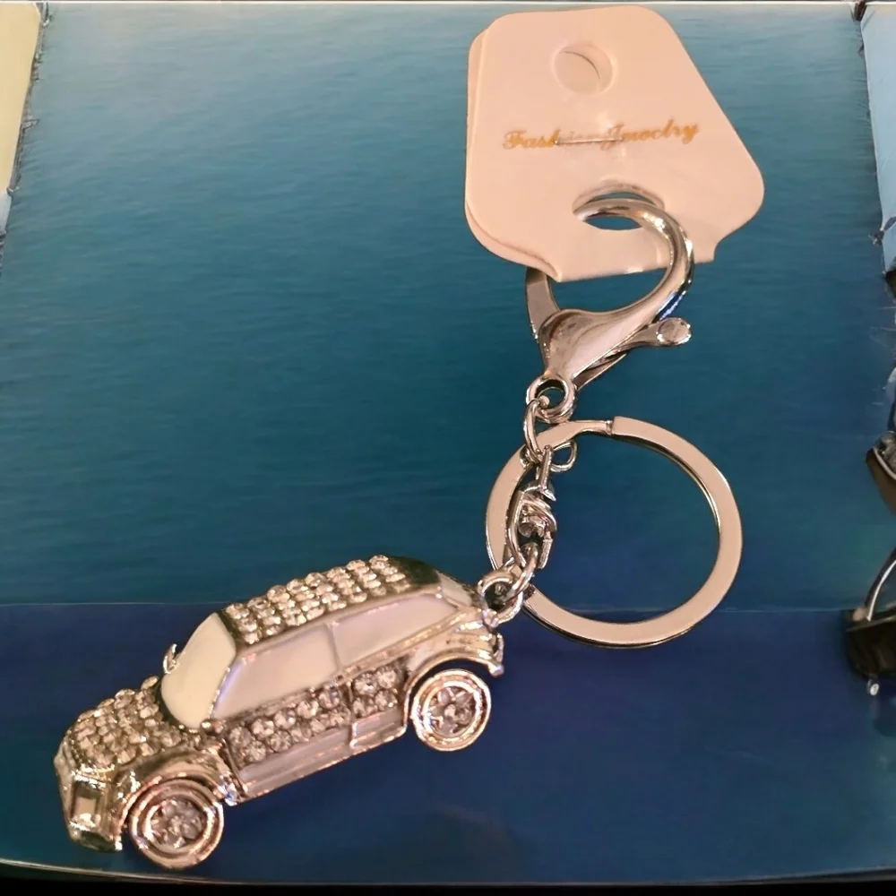 Fashion-Inspired Rhinestone Car Bag Charm / Fashion Keychain